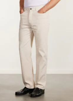 Percival Straight Leg Trousers|Straight Leg Jeans^5 Pocket Twill Trousers Ecru