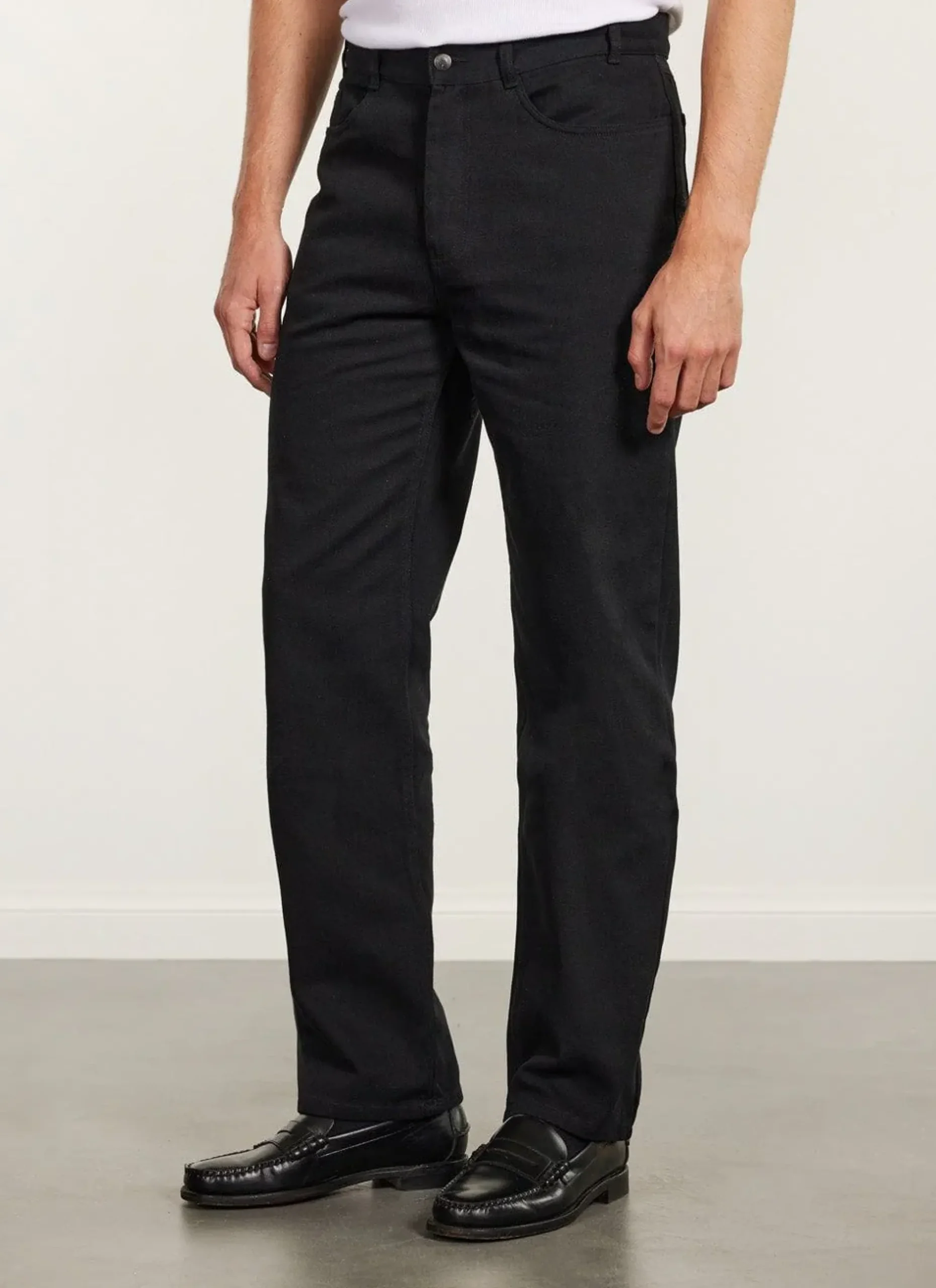 Percival Straight Leg Trousers|Straight Leg Jeans^5 Pocket Twill Trousers Black