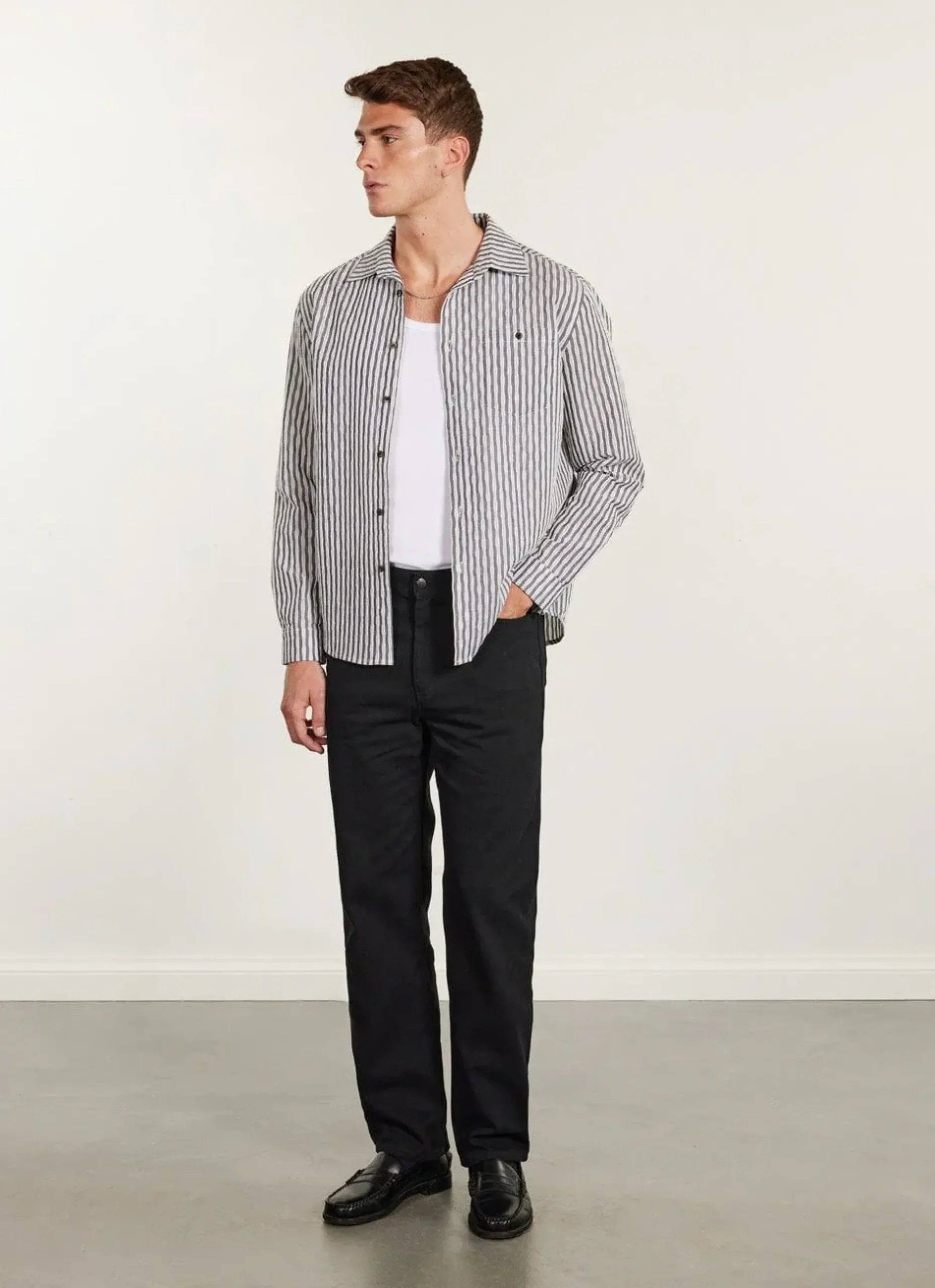 Percival Straight Leg Trousers|Straight Leg Jeans^5 Pocket Twill Trousers Black