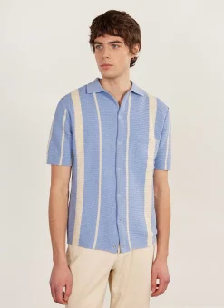 Percival Short Sleeve Shirts|Knitted Shirts^Adaman Breeze Shirt Heather Blue
