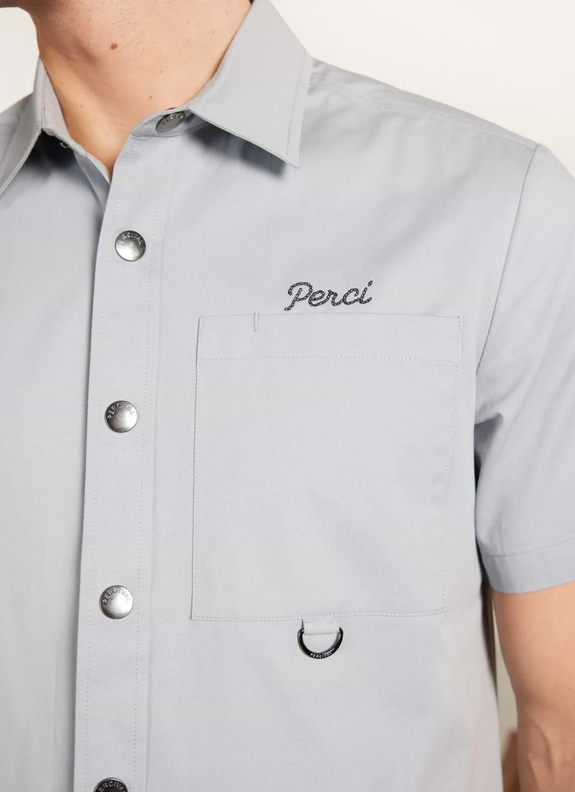 Percival Short Sleeve Shirts|Boxy Shirts^Auxiliary Boxy Clerk Shirt Light Blue