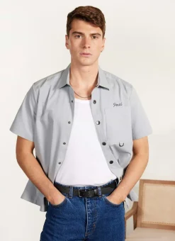 Percival Short Sleeve Shirts|Boxy Shirts^Auxiliary Boxy Clerk Shirt Light Blue