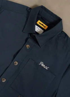 Percival Short Sleeve Shirts|Boxy Shirts^Auxiliary Boxy Clerk Shirt Navy