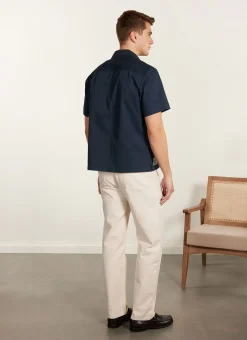 Percival Short Sleeve Shirts|Boxy Shirts^Auxiliary Boxy Clerk Shirt Navy