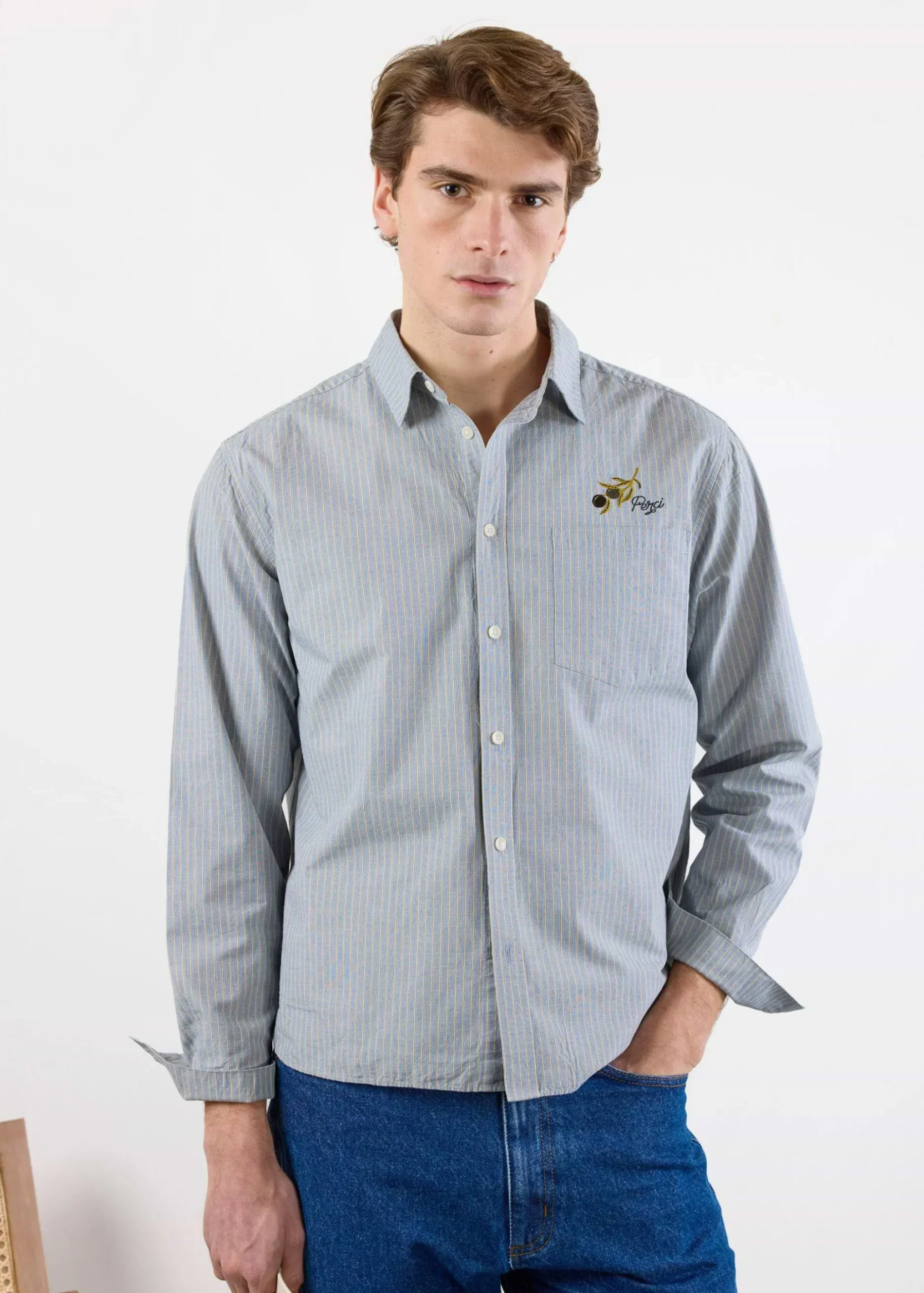 Percival Long Sleeve Shirts|Boxy Shirts^Bari Pearce Shirt Blue Stripe