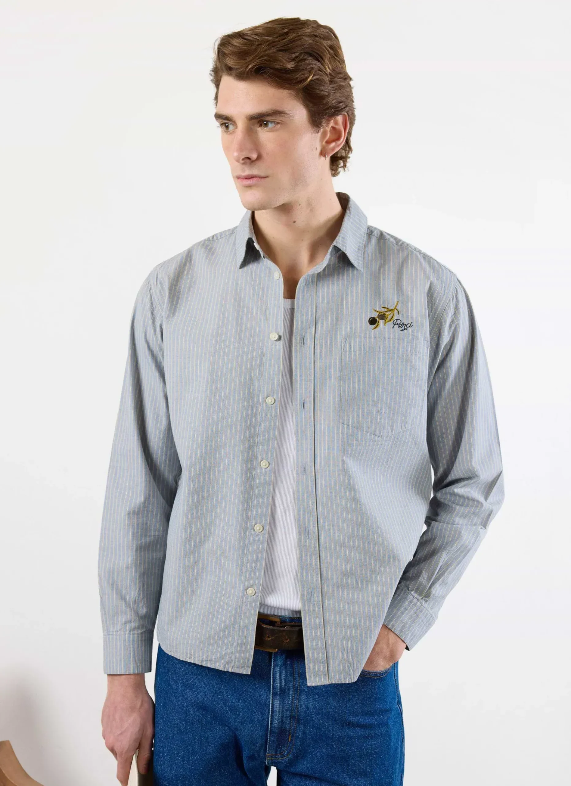 Percival Long Sleeve Shirts|Boxy Shirts^Bari Pearce Shirt Blue Stripe