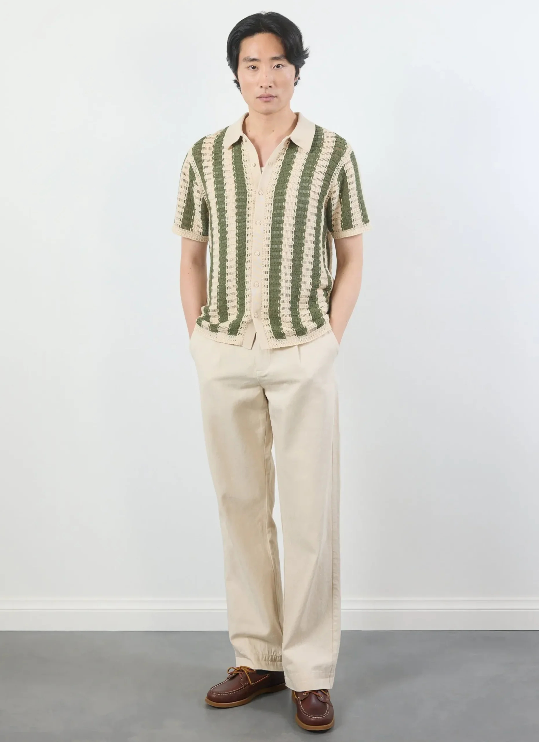Percival Crochet Shirts|Knitted Shirts^Barletta Knitted Shirt Olive