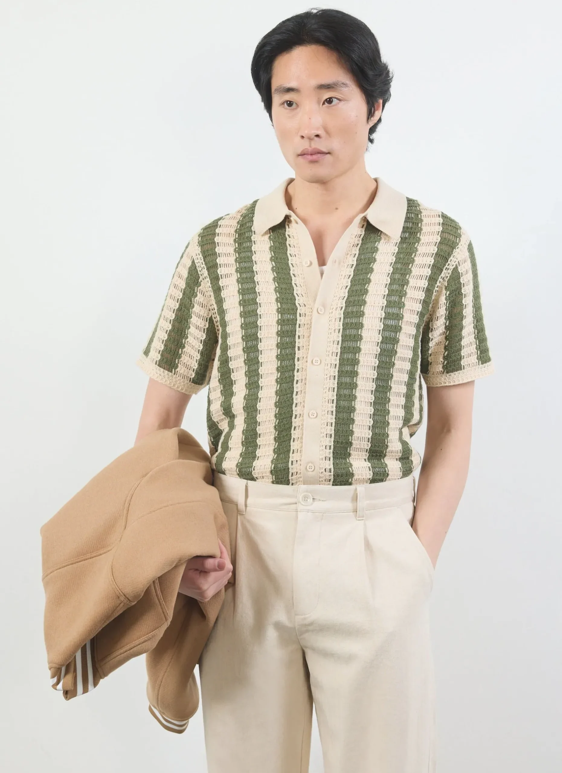Percival Crochet Shirts|Knitted Shirts^Barletta Knitted Shirt Olive