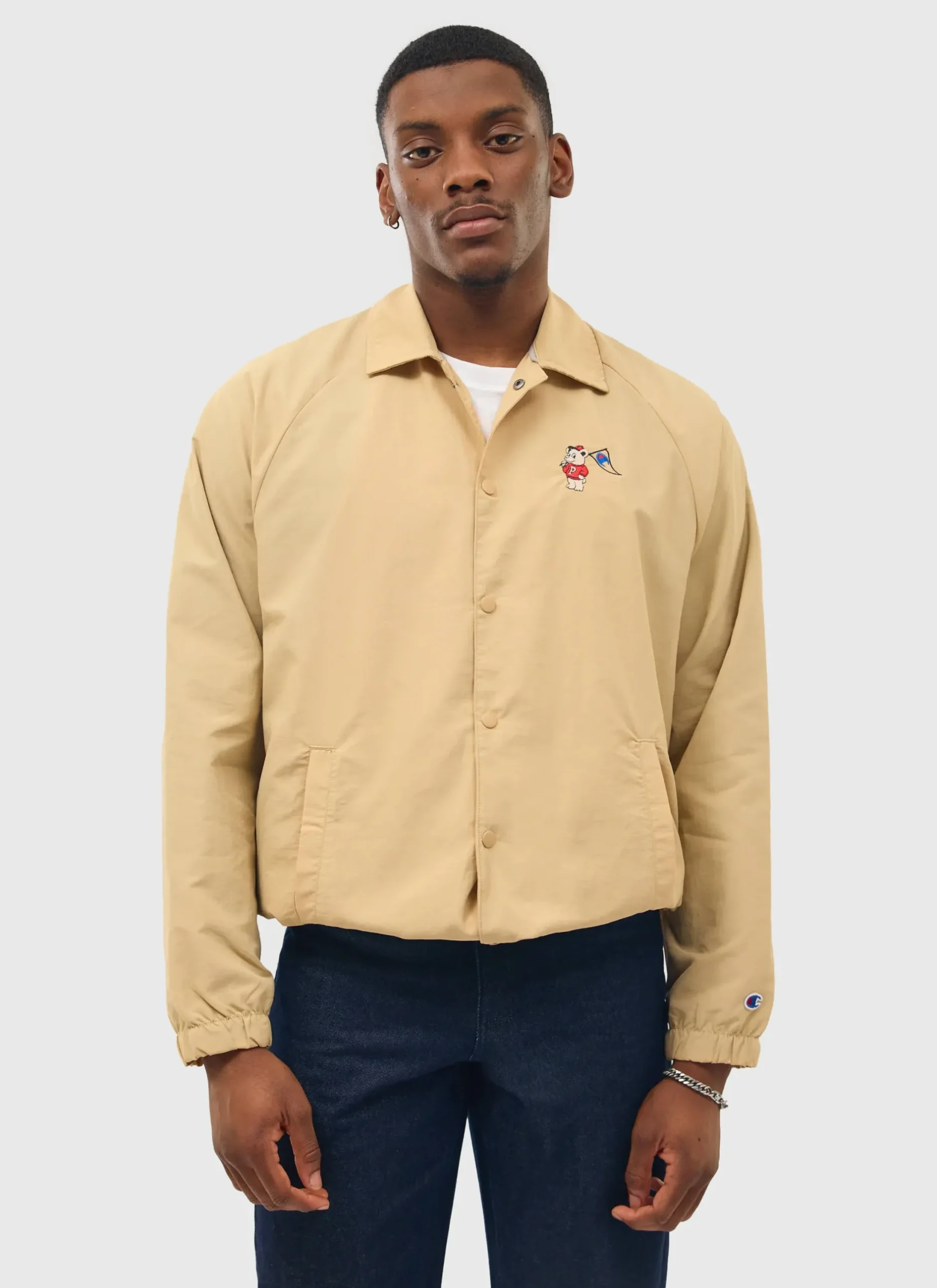 Percival Jackets^Bear Mascot Nylon Jacket Camel