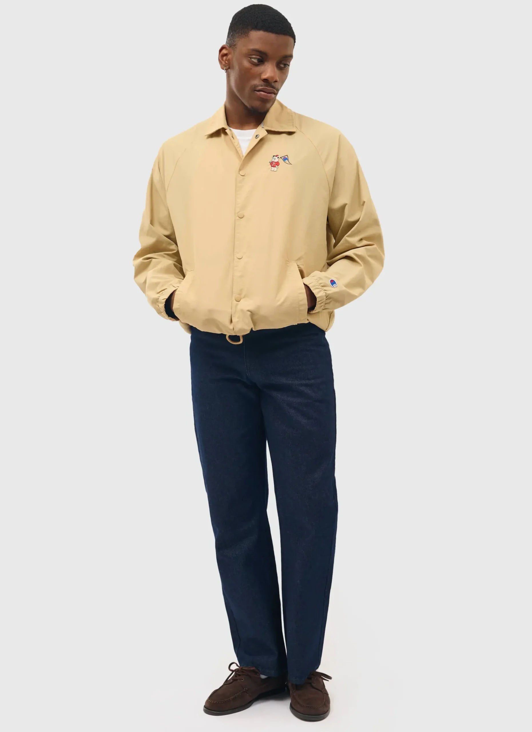 Percival Jackets^Bear Mascot Nylon Jacket Camel