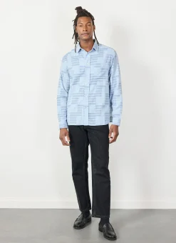 Percival Long Sleeve Shirts|Boxy Shirts^Block Patch Pearce Shirt Blue