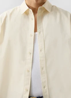 Percival Short Sleeve Shirts^Boxy Cropped Clerk Shirt Ecru