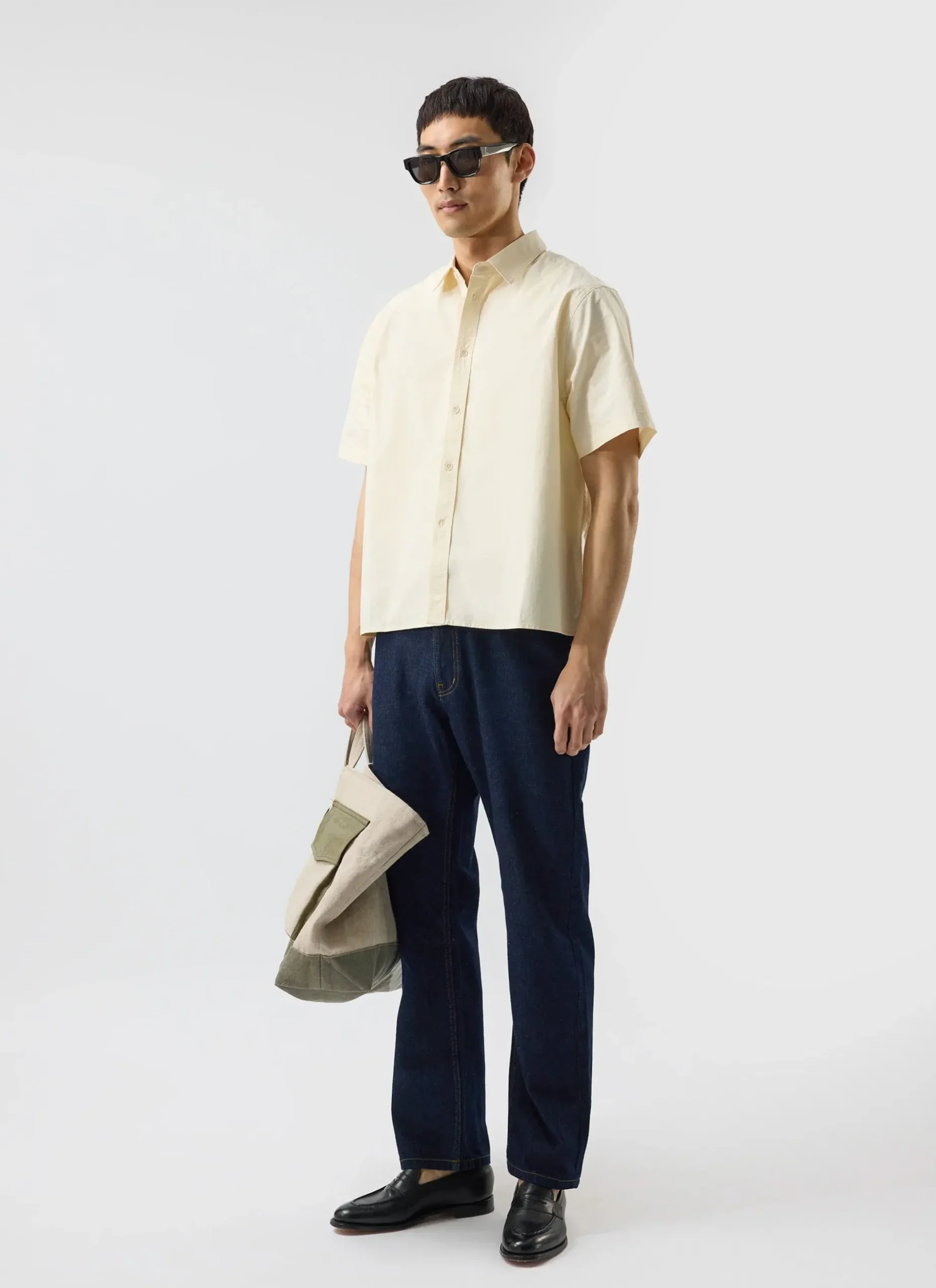 Percival Short Sleeve Shirts^Boxy Cropped Clerk Shirt Ecru
