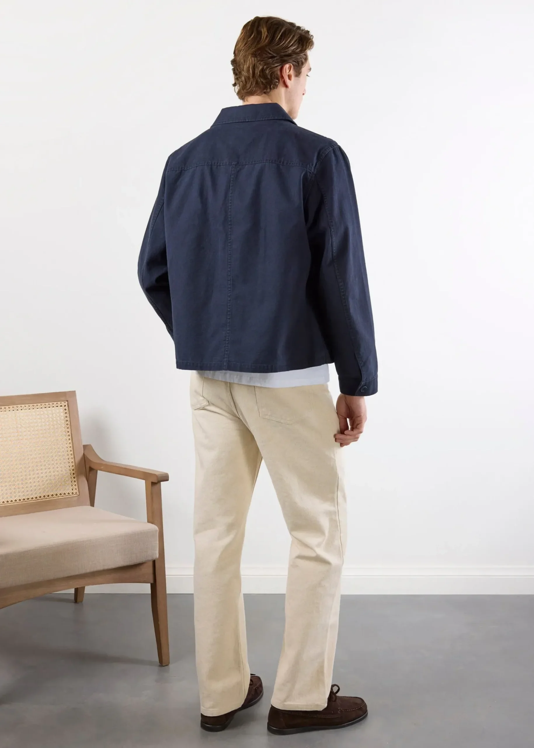 Percival Jackets|Overshirts & Workshirts^Boxy Cropped Overshirt Navy