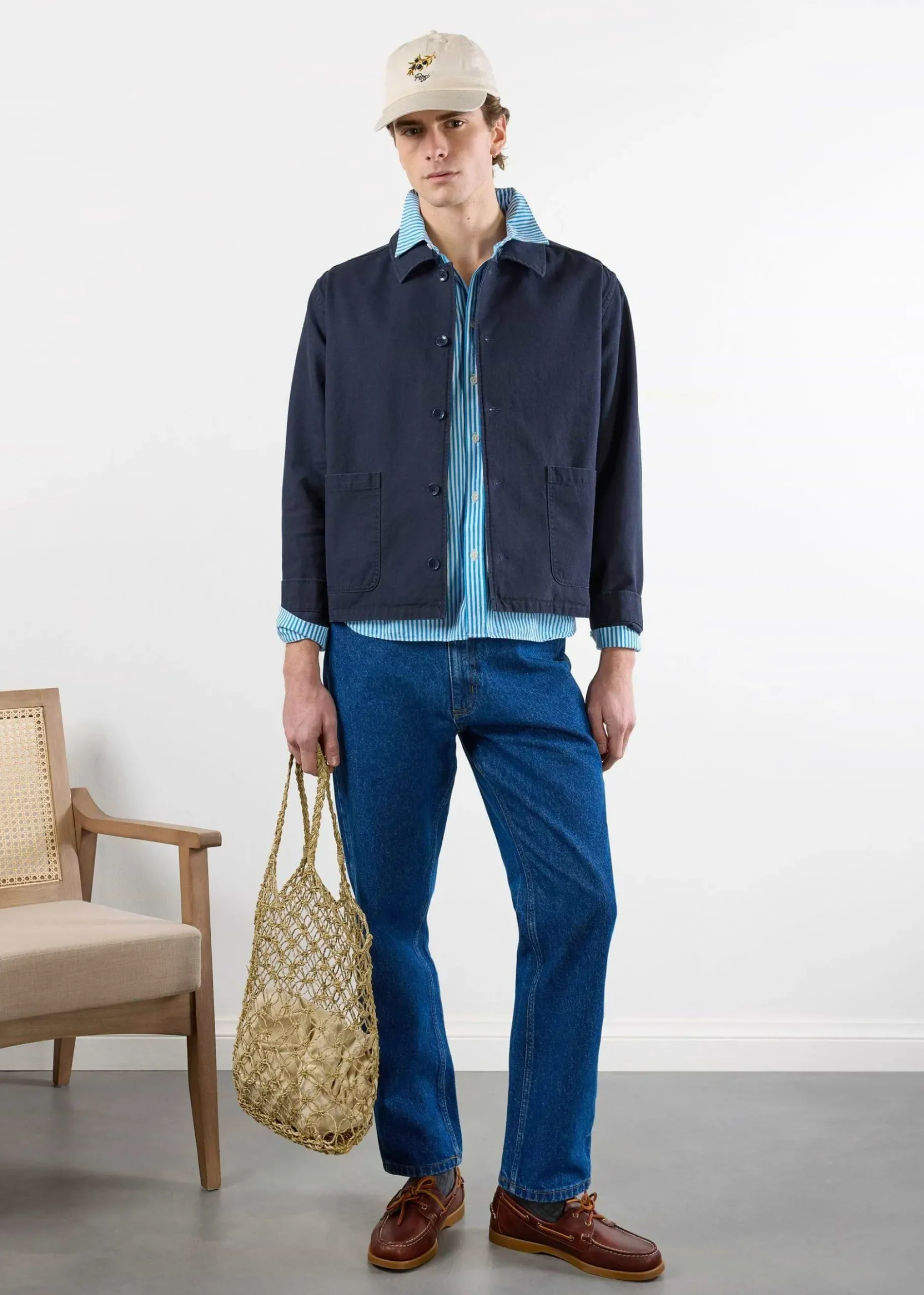 Percival Jackets|Overshirts & Workshirts^Boxy Cropped Overshirt Navy