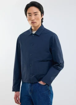 Percival Jackets|Overshirts & Workshirts^Boxy Cropped Pocket Overshirt Navy