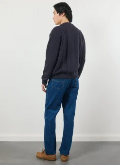 Percival Cardigans^Cable Stripe Cardigan Navy