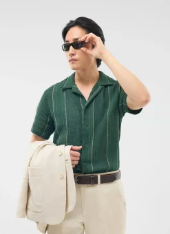Percival Short Sleeve Shirts|Boxy Shirts^Calabria Cuban Shirt Forest
