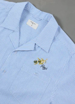Percival Short Sleeve Shirts|Knitted Shirts^Capri Cuban Shirt Blue