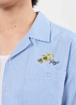 Percival Short Sleeve Shirts|Knitted Shirts^Capri Cuban Shirt Blue
