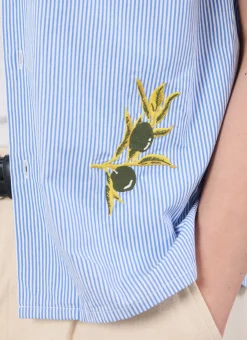 Percival Short Sleeve Shirts|Knitted Shirts^Capri Cuban Shirt Blue