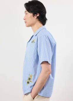Percival Short Sleeve Shirts|Knitted Shirts^Capri Cuban Shirt Blue