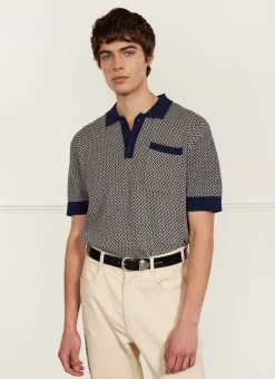 Percival Short Sleeve Shirts|Polo Shirts^Casa Martini Knitted Polo Navy