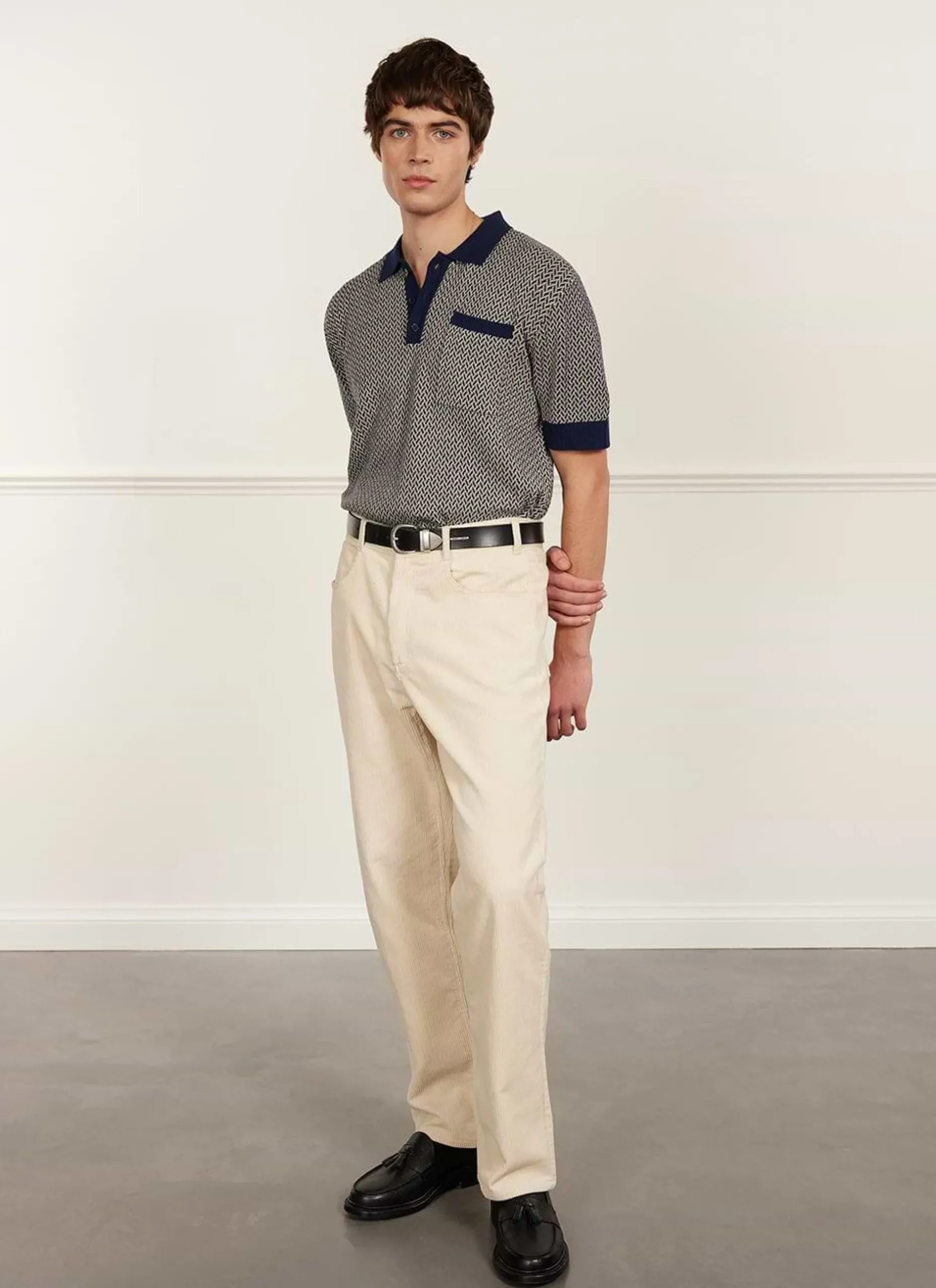 Percival Short Sleeve Shirts|Polo Shirts^Casa Martini Knitted Polo Navy