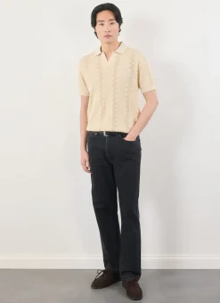 Percival Polo Shirts|Polo Shirts^Casa Martini Knitted Polo Ecru
