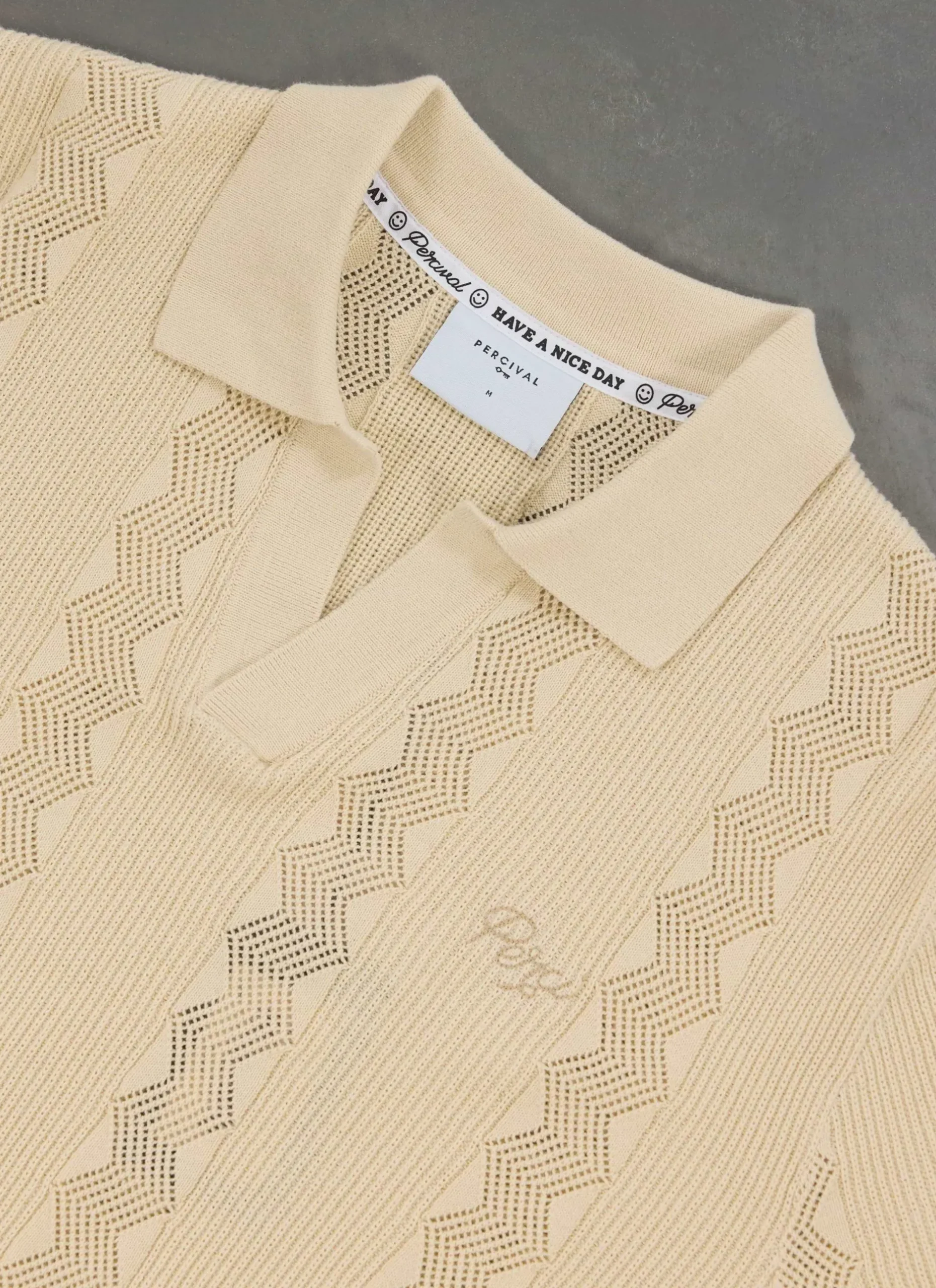 Percival Polo Shirts|Polo Shirts^Casa Martini Knitted Polo Ecru