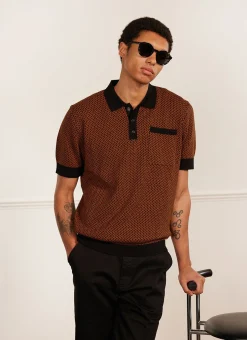Percival Short Sleeve Shirts|Polo Shirts^Casa Martini Knitted Polo Espresso