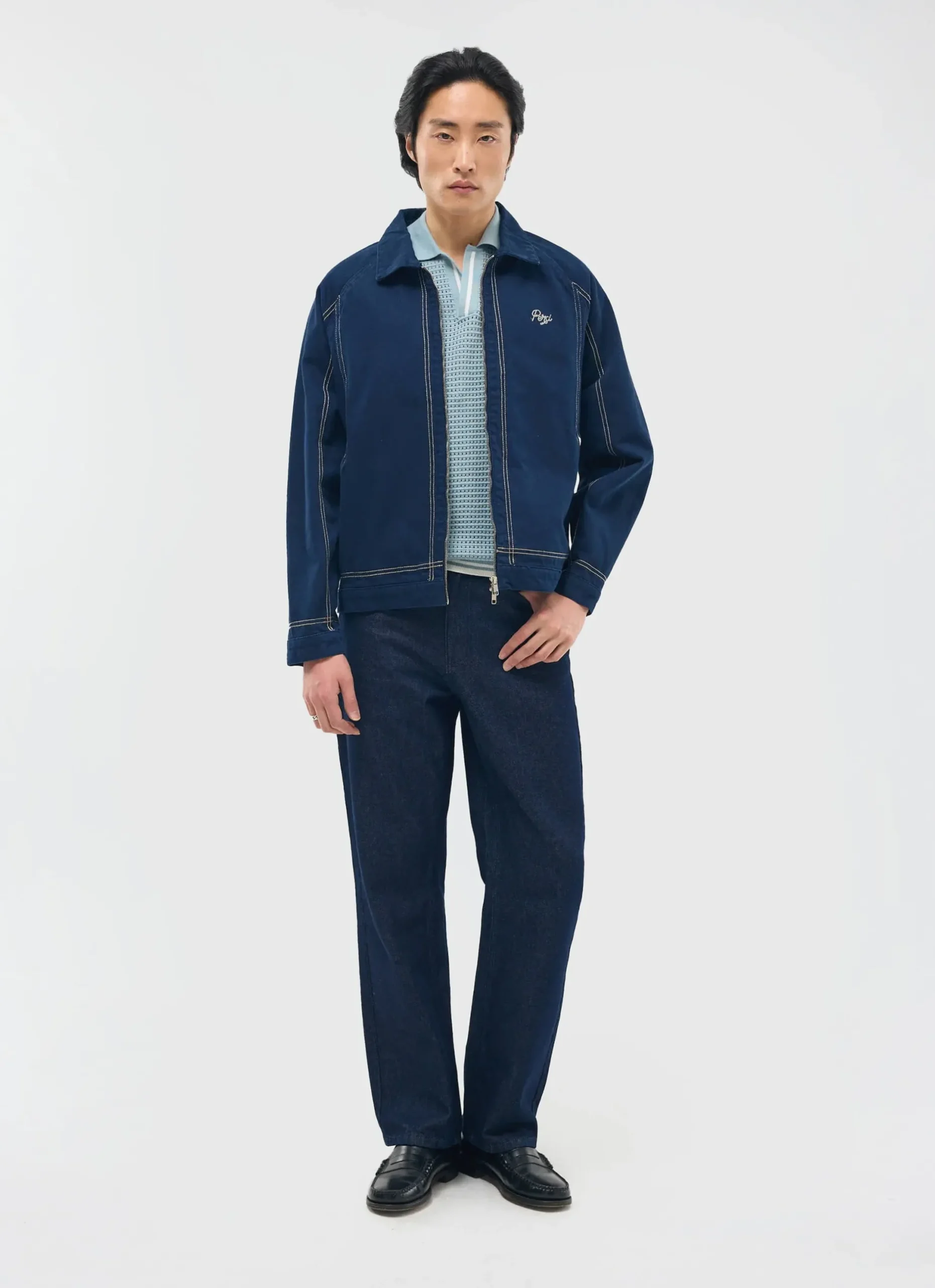 Percival Short Sleeve Shirts|Boxy Shirts^Casa Martini Knitted Tennis Polo Blue