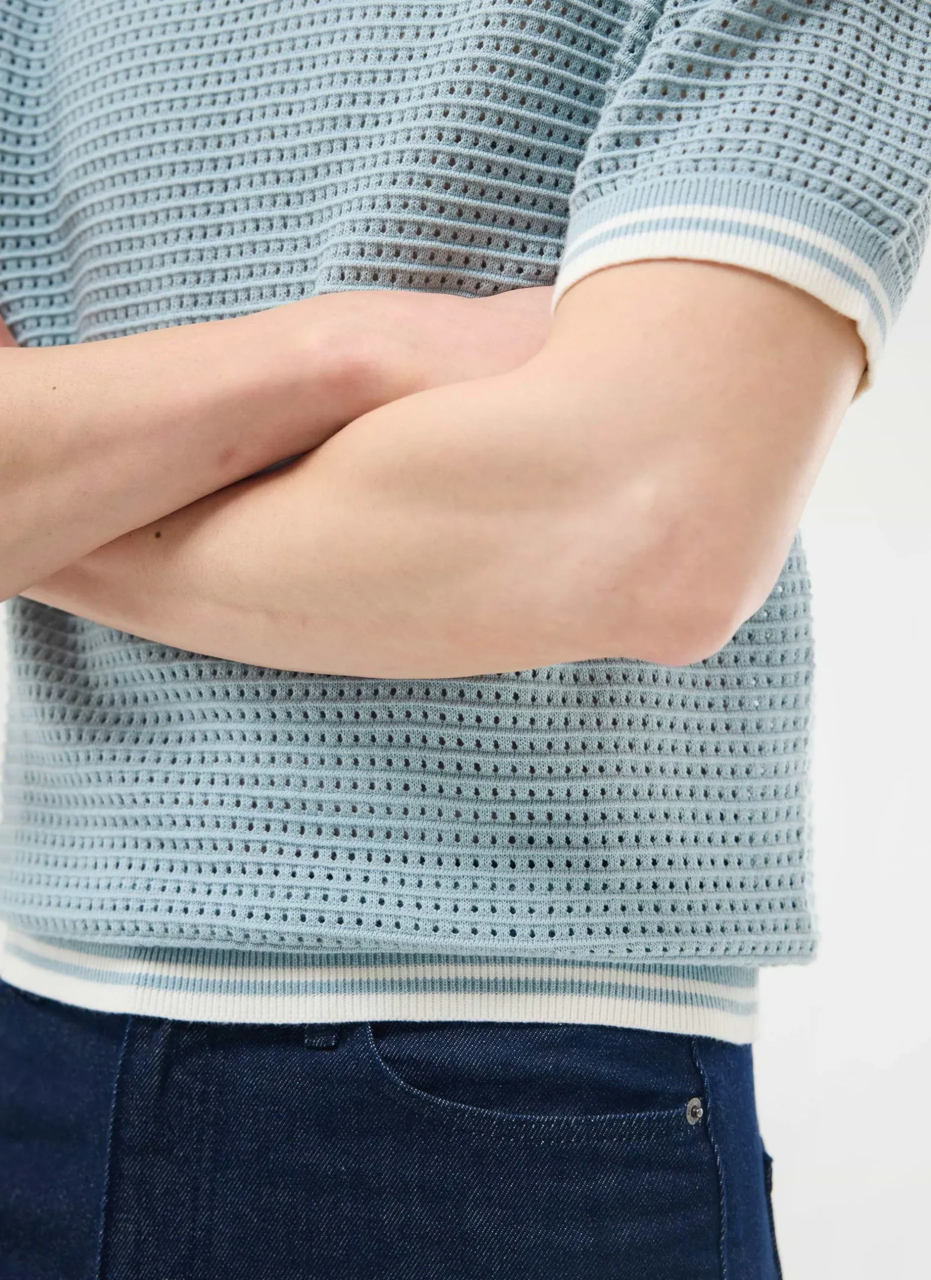 Percival Short Sleeve Shirts|Boxy Shirts^Casa Martini Knitted Tennis Polo Blue