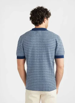 Percival Short Sleeve Shirts|Polo Shirts^Casa Piccante Shirt Blue Jacquard