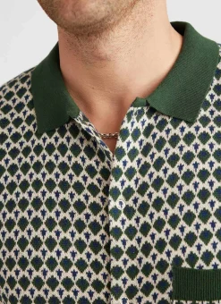 Percival Short Sleeve Shirts|Polo Shirts^Casa Piccante Shirt Green Jacquard