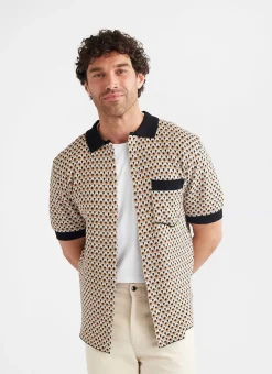 Percival Short Sleeve Shirts|Polo Shirts^Casa Piccante Shirt Rust Jacquard