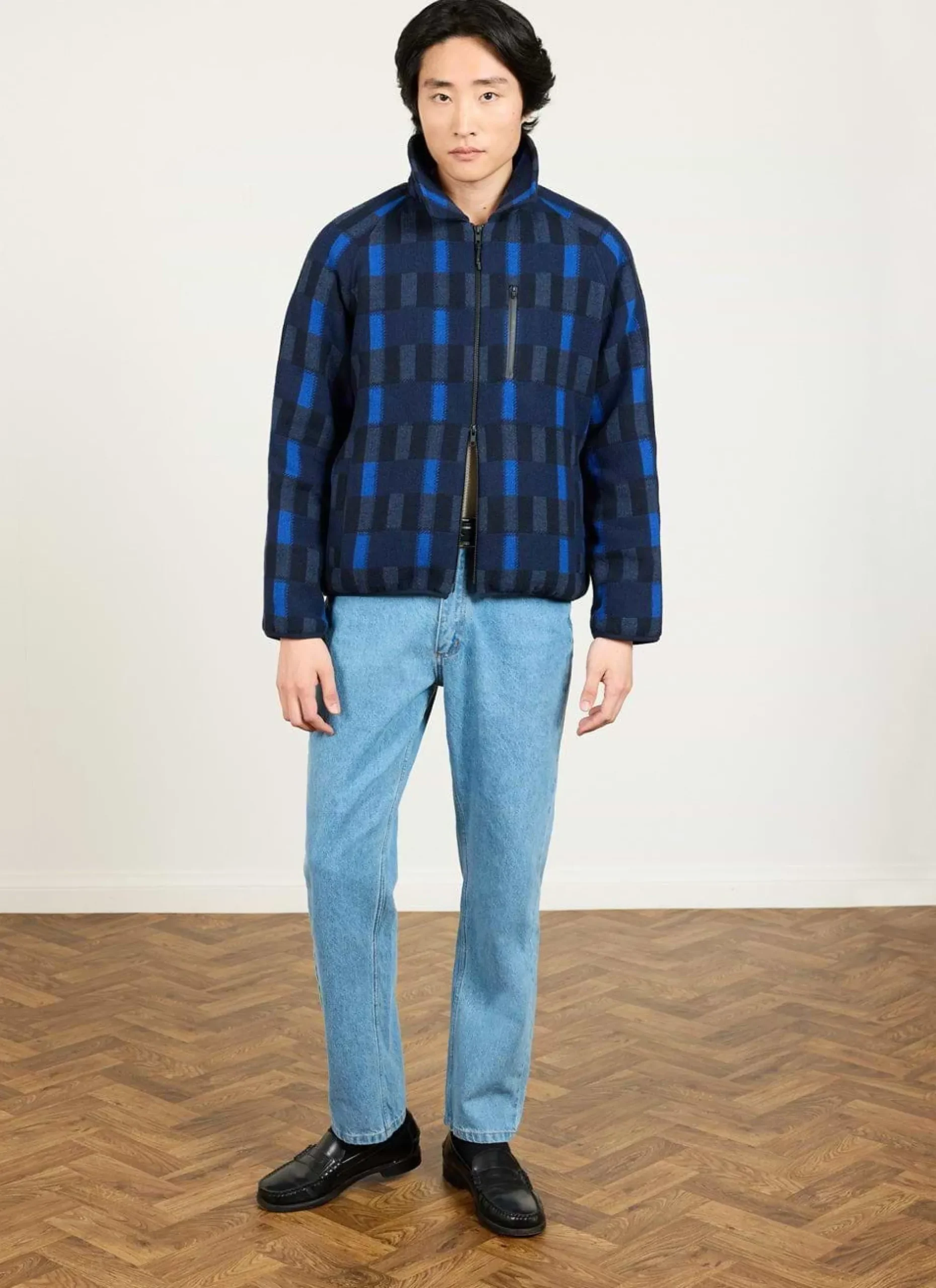 Percival Fleeces^Check Anderson Wool Fleece Blue