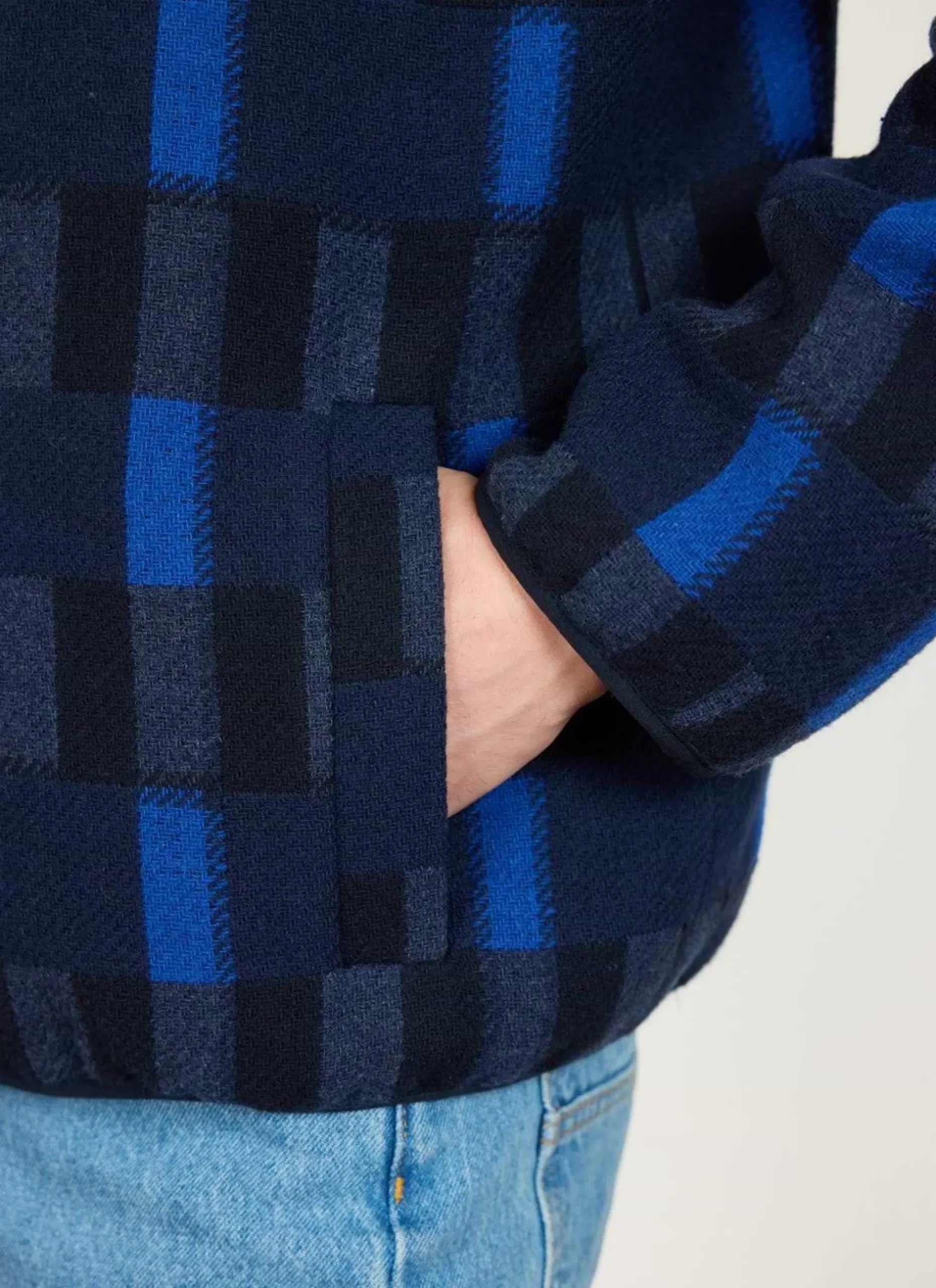 Percival Fleeces^Check Anderson Wool Fleece Blue