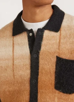 Percival Cardigans^Checker Gradient Bobcat Cardigan Tan