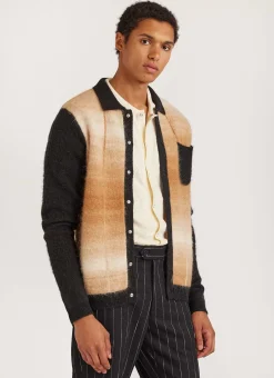 Percival Cardigans^Checker Gradient Bobcat Cardigan Tan
