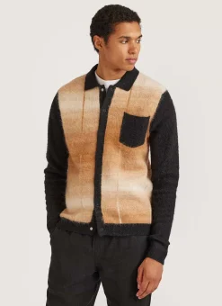 Percival Cardigans^Checker Gradient Bobcat Cardigan Tan