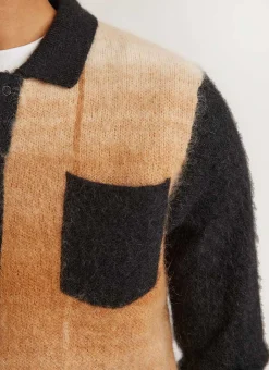 Percival Cardigans^Checker Gradient Bobcat Cardigan Tan