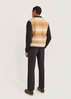 Percival Cardigans^Checker Gradient Bobcat Cardigan Tan