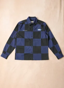 Percival Overshirts & Workshirts|Overshirts^Checkerboard Overshirt Navy