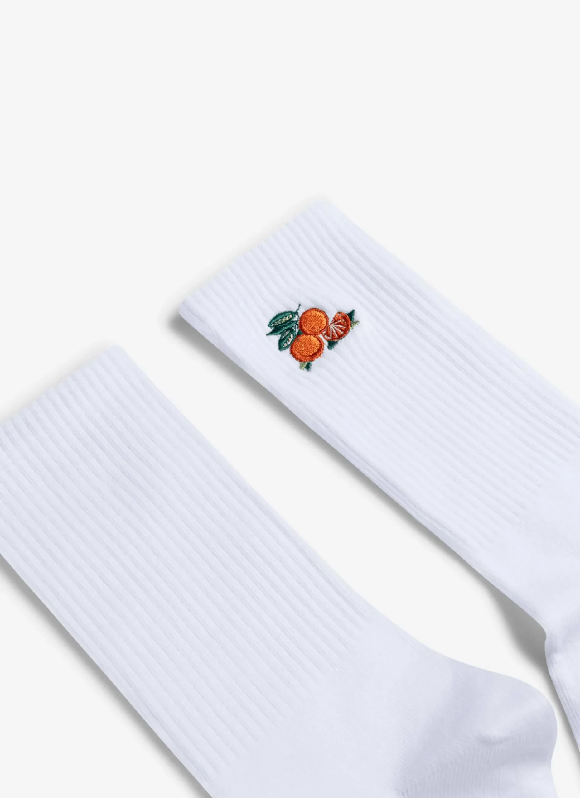 Percival Socks^Citrus Embroidered Socks White