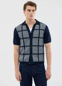 Percival Short Sleeve Shirts|Knitted Shirts^Costa Knitted Shirt Navy