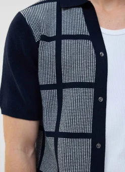 Percival Short Sleeve Shirts|Knitted Shirts^Costa Knitted Shirt Navy