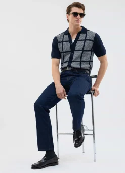 Percival Short Sleeve Shirts|Knitted Shirts^Costa Knitted Shirt Navy