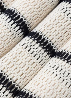 Percival Short Sleeve Shirts|Knitted Shirts^Crochet Groundsman Cuban Shirt Ecru with Black