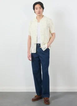 Percival Crochet Shirts|Knitted Shirts^Crochet Groundsman Shirt Ecru
